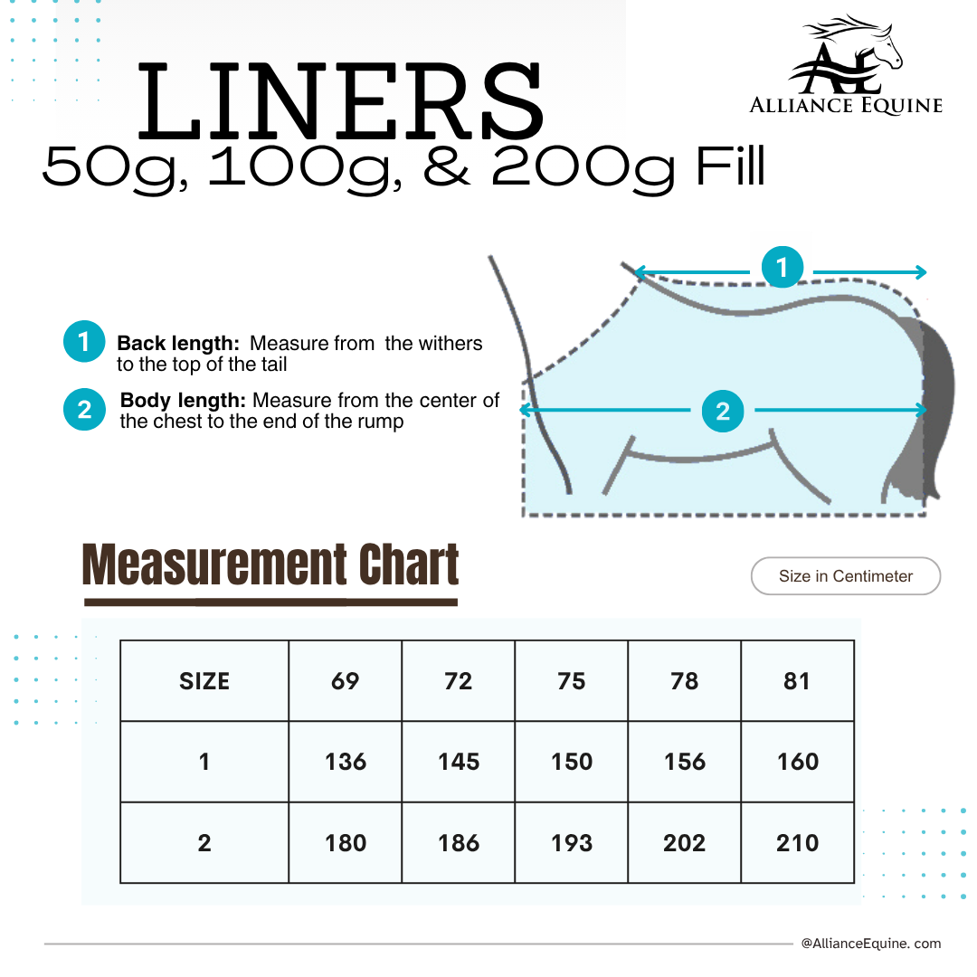 Horse Rug Liner - 50g / 100g / 200g
