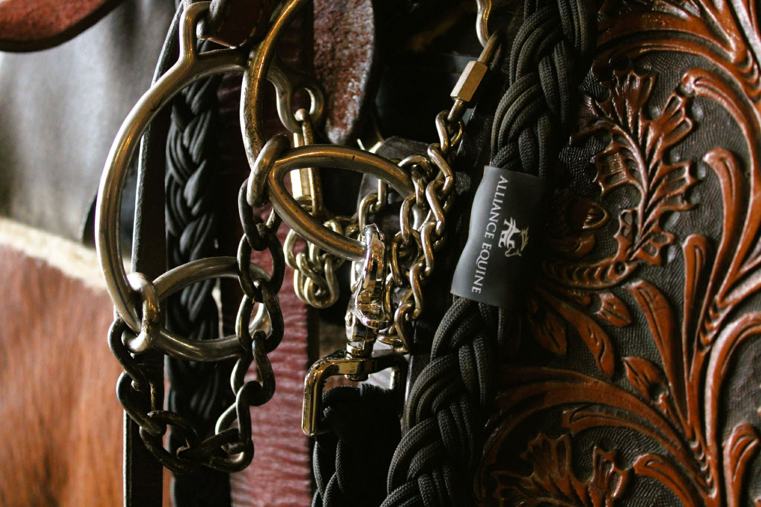 1" Wide Black Braided Reins