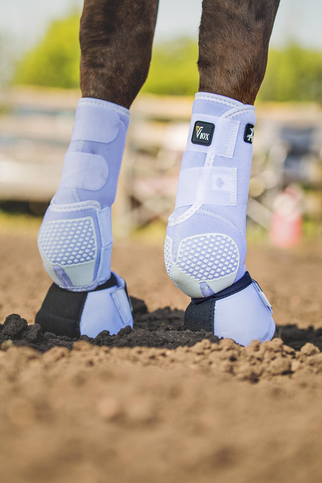White Alliance Equine V20x horse boots and NO Turn Bell Boots. 