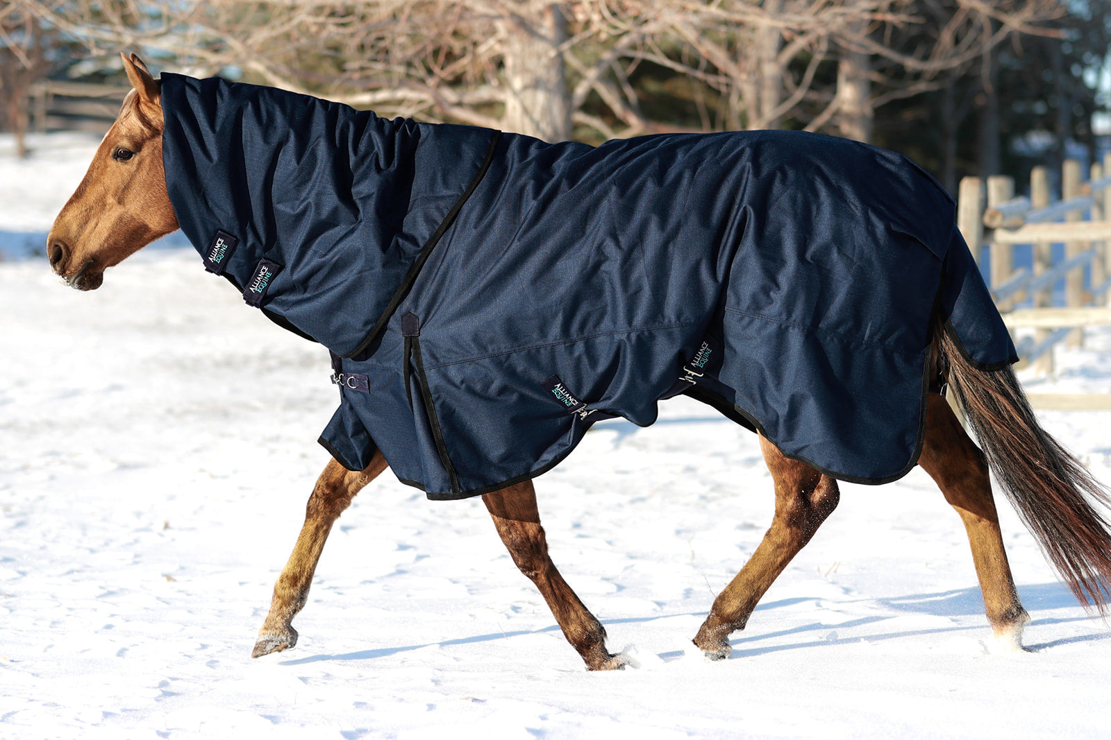 1200D Ripstop winter blanket with neck piece side view