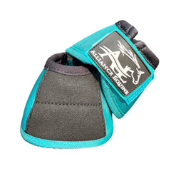 Turquoise  bell boots front and back